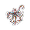 Octopus Tentacles Pink Orange Dancing Ink Art Die-Cut Magnets