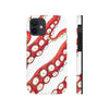 Red White Kraken Octopus Tentacles Ink Case Mate Tough Phone Cases