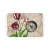 Vintage Tulip Compass Map Art Bath Mat