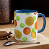 Citrus Fruit On White Pattern Art Accent Coffee Mug, 11oz