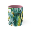 Octopus Green Watercolor on White Art Accent Coffee Mug, 11oz