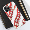 Red White Kraken Octopus Tentacles Ink Case Mate Tough Phone Cases