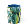 Octopus Green Watercolor on White Art Accent Coffee Mug, 11oz