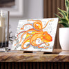 Orange Octopus Vintage Map Nautical Chic Art Ceramic Photo Tile