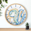 Blue Octopus Tentacles Watercolor Kraken Art Wall clock