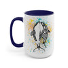 Orca Whales Tribal Love Color Splash Ink  Art Two-Tone Coffee Mugs, 15oz