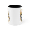 Cute Calico Maine Coon Kitten Cat Watercolor on White Art Accent Coffee Mug, 11oz