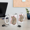 Cute Bengal Kitten Cat Watercolor Art White Pink Splash Art Mug 11oz