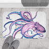 Purple Octopus Dance Ink Art Bath Mat
