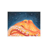 Octopus and the Starry Night Watercolor Art Ceramic Photo Tile