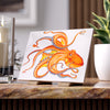 Orange Octopus Tentacles Dance Nautical Chic Art Ceramic Photo Tile