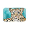 Amur Leopard Blue Eyes Watercolor Art Bath Mat 34 × 21 Home Decor