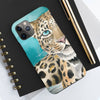 Amur Leopard Blue Eyes Watercolor Art Case Mate Tough Phone Cases