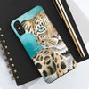 Amur Leopard Blue Eyes Watercolor Art Case Mate Tough Phone Cases