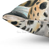 Amur Leopard Blue Eyes Watercolor Art Square Pillow Home Decor