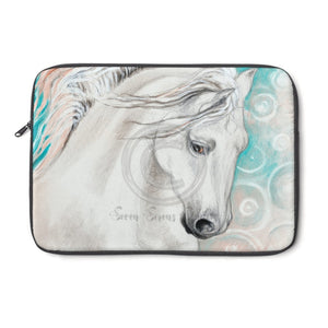 Andalusian Horse Blue Watercolor Laptop Sleeve 13