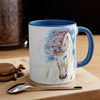 Andalusian Horse Blue Watercolor On White Art Accent Coffee Mug 11Oz