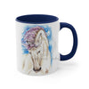 Andalusian Horse Blue Watercolor On White Art Accent Coffee Mug 11Oz