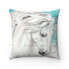 Andalusian Horse Blue Watercolor Square Pillow 14X14 Home Decor