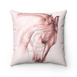 Andalusian Horse Equine Beauty Sanguine Drawing Art Square Pillow 14X14 Home Decor
