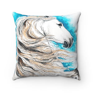 Andalusian Horse Ink Art Square Pillow 14X14 Home Decor