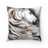 Andalusian Horse Ink Noir Art Square Pillow Home Decor