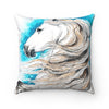 Andalusian Horse Inky Blue Watercolor Square Pillow 14X14 Home Decor