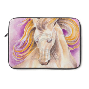 Andalusian Horse Magenta Orange Watercolor Laptop Sleeve 13