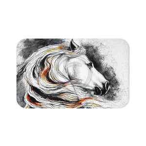 Andalusian Horse Noir Comic Style Stallion Bath Mat Large 34X21 Home Decor