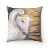 Andalusian Palomino Dapple Horse Watercolor Art Square Pillow 14X14 Home Decor