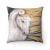 Andalusian Palomino Dapple Horse Watercolor Art Square Pillow Home Decor