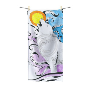 Arctic Wolf Howling Watercolor Ink Polycotton Towel Bath 30X60 Home Decor