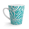 Art Nouveau Floral Pattern Teal Ink Latte Mug 12Oz Mug