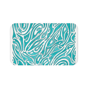 Art Nouveau Teal Pattern Bath Mat Large 34X21 Home Decor