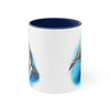 Orca Whale Watercolor Blue on White Art Accent Coffee Mug, 11oz