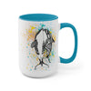 Orca Whales Tribal Love Color Splash Ink  Art Two-Tone Coffee Mugs, 15oz