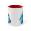 Orca Whale Watercolor Blue on White Art Accent Coffee Mug, 11oz