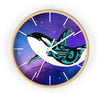 Orca Whale Tribal Teal Nebula Galaxy Ink Art Wall clock