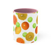 Citrus Fruit On White Pattern Art Accent Coffee Mug, 11oz