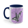 Orca Killer Whale Tlingit Tribal Pink Ink Accent Coffee Mug, 11oz