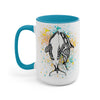 Orca Whales Tribal Love Color Splash Ink  Art Two-Tone Coffee Mugs, 15oz