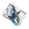 Orca Whale Blue Vintage Map Nautical Art Ceramic Photo Tile