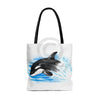 Baby Orca Breaching Blue Watercolor Tote Bag Bags