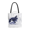 Baby Orca Breaching Purple Blue Watercolor Tote Bag Bags