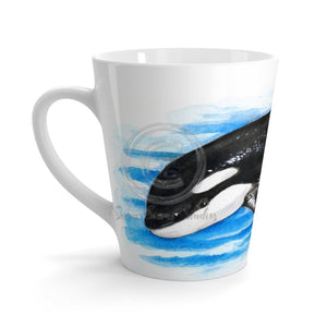 Baby Orca Breaching Watercolor Latte Mug 12Oz Mug