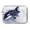 Baby Orca Whale Blue Watercolor Ink Laptop Sleeve 13