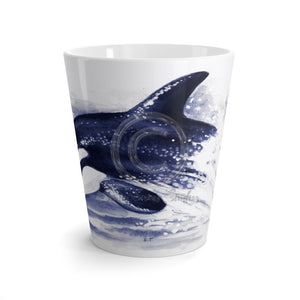 Baby Orca Whale Breaching Blue Latte Mug 12Oz Mug