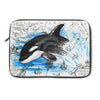 Baby Orca Whale Vintage Map Laptop Sleeve 13