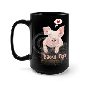 Bacon Free Watercolor Black Mug 15Oz