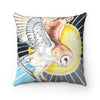 Barn Owl Landing Ink Art Square Pillow Home Decor